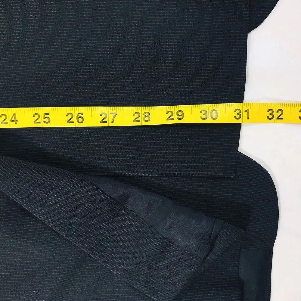 Jos A Bank Signature Chalk Stripe Sport Coat Wool Black 42 Academia Preppy